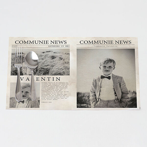 ava Hippe placemat in krant thema