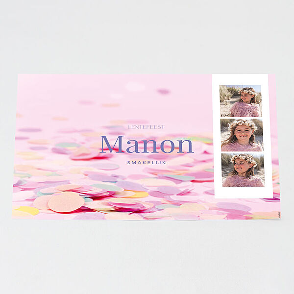 Ava Hippe Placemat Met Foto's En Confetti