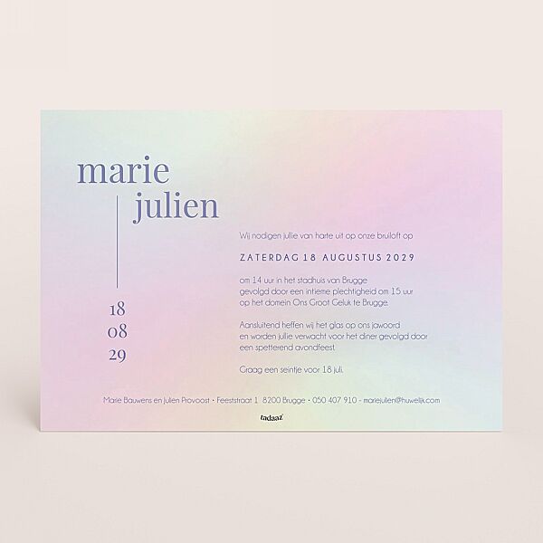 Ava Holografische Trouwkaart Met Folie