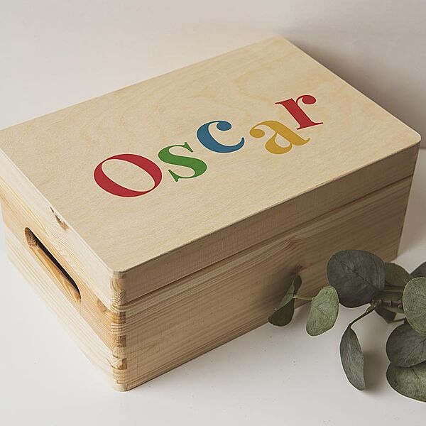 Ava Houten Doos Met Kleurrijke Naam