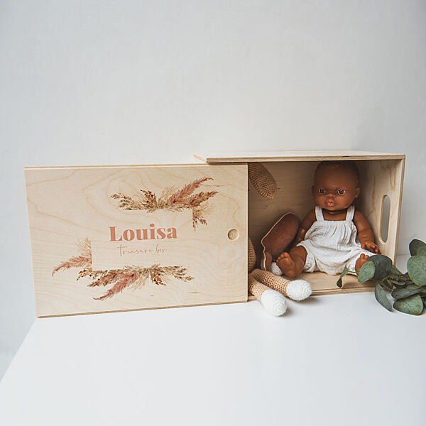 Ava Houten Kist Met Naam En Pampas