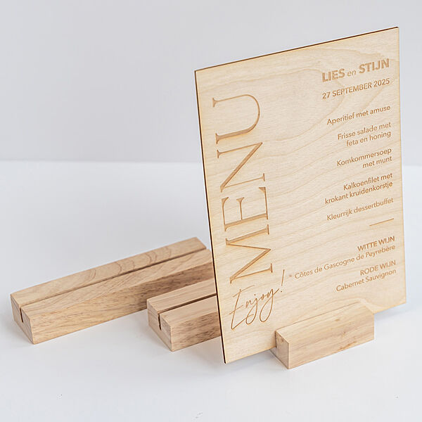 Ava Houten Menukaart Communie Of Lentefeest