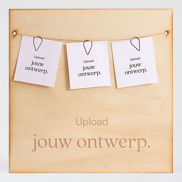 ava Houten paneel met 3 fotoprints en eigen tekst