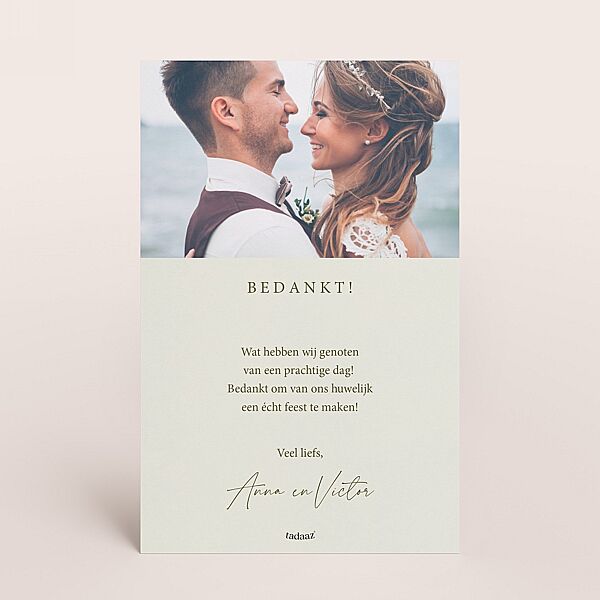 Ava Huwelijk Bedankkaartje Met Takje En Foto
