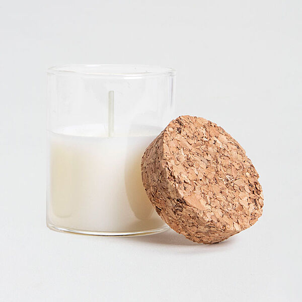 ava Kaarsje in glazen potje met kurken deksel