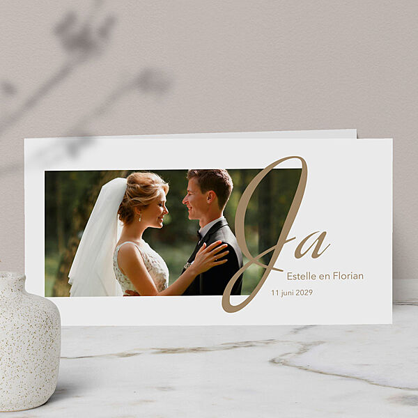 ava Klassieke trouwkaart Ja met foto