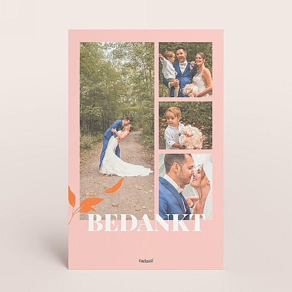 Ava Kleurrijk Bedankkaartje Met Blaadjes En Foto's