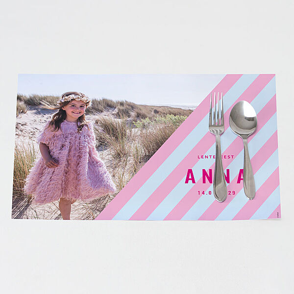 Ava Kleurrijke Placemat Met Streepjes En Foto