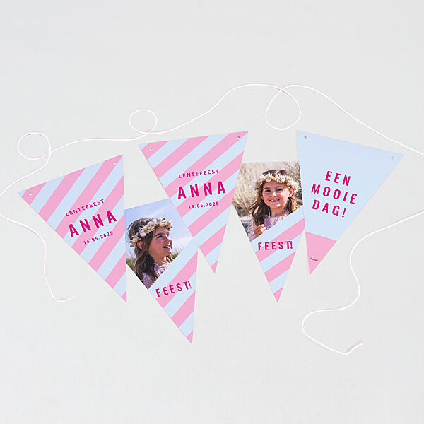 Ava Kleurrijke Vlaggenlijn Met Foto's En Streepjes