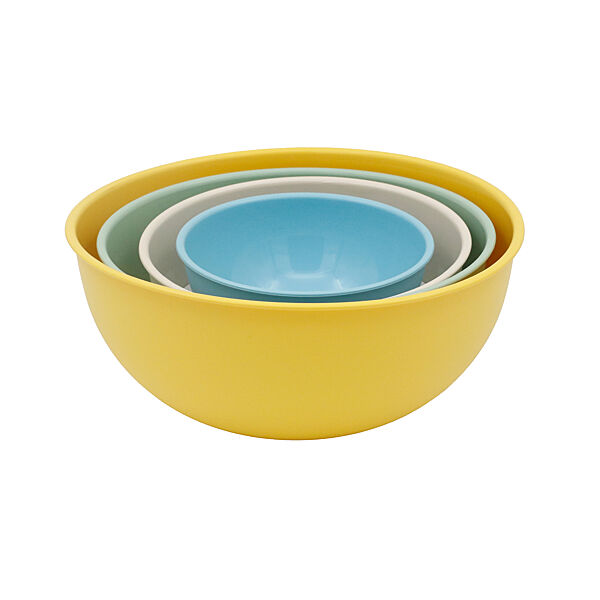 ava Kom Rond Blauw/Beige/Groen/Geel PP 4 Stuks