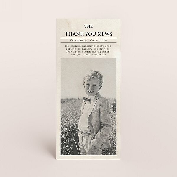 ava Krant bedankkaartje met foto