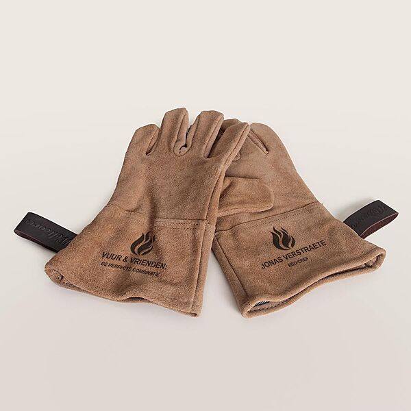ava Lederen BBQ handschoenen met vlammetjes