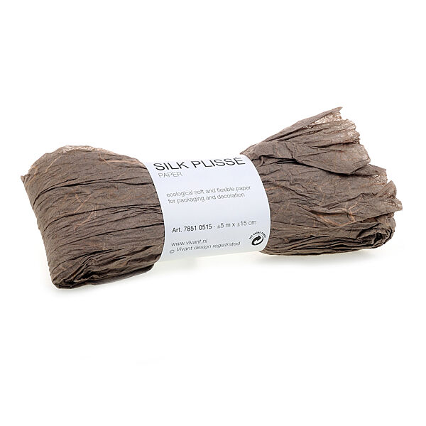 ava Lint Taupe 5m x 15cm Silk Plissé
