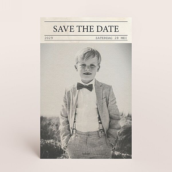 Ava Originele Communie Uitnodiging Krant