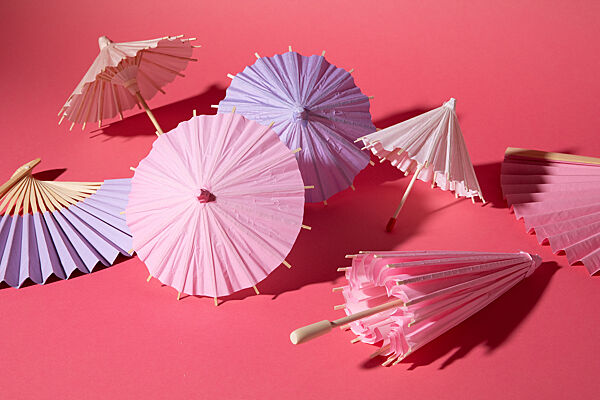 Ava Parasol Deco Fuchsia Papier Ø 40cm