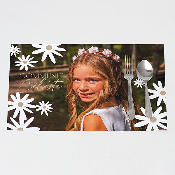 ava Placemat met grote foto en madeliefjes