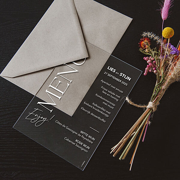 Ava Plexi Menukaart Communie Of Lentefeest