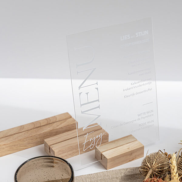 ava Plexi menukaart communie of lentefeest