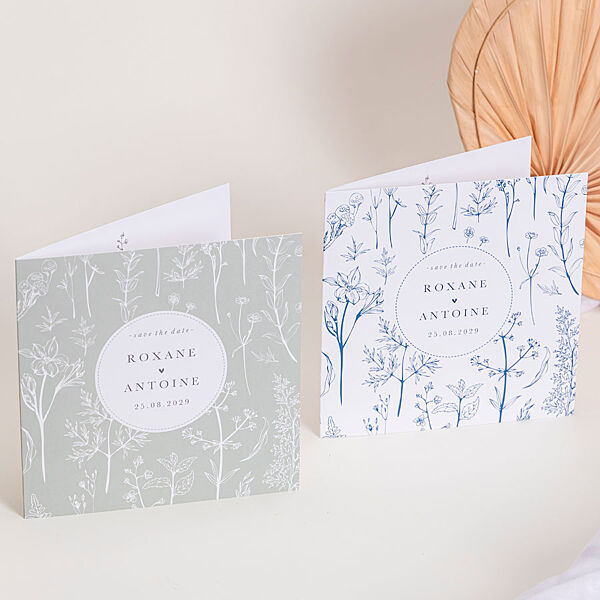 Ava Romantische Trouwkaart Met Fijne Bloemen