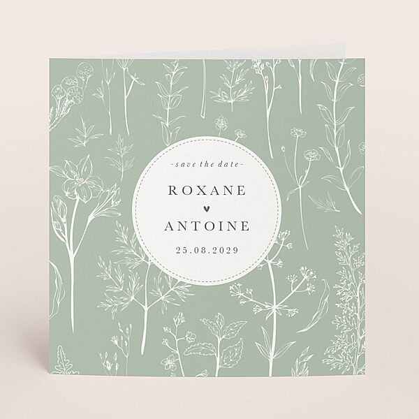 ava Romantische trouwkaart met fijne bloemen