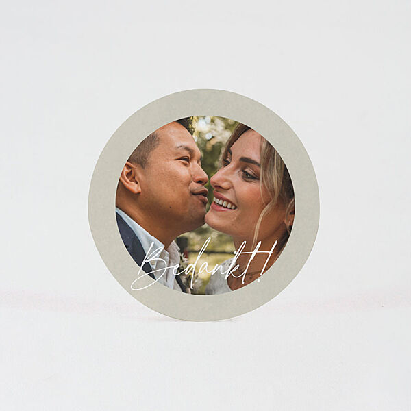 Ava Rond Stickertje Met Trouwfoto (5 9 Cm)
