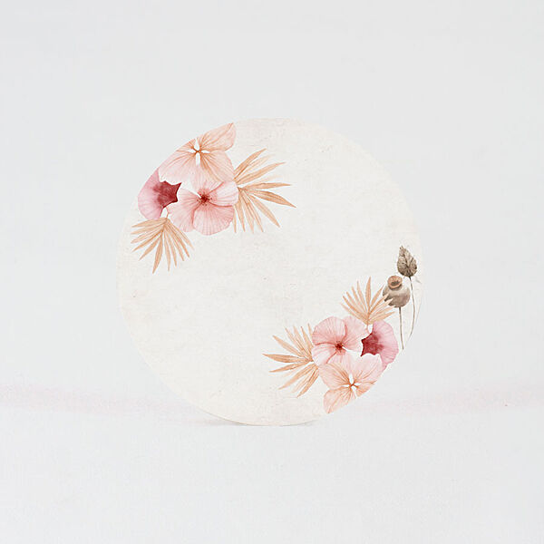 ava Rond tafelkaartje met bloemen