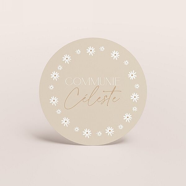 ava Ronde communie uitnodiging met madeliefjes