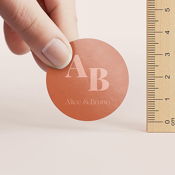 Ava Ronde Naamsticker Color Blocking (3 7cm)