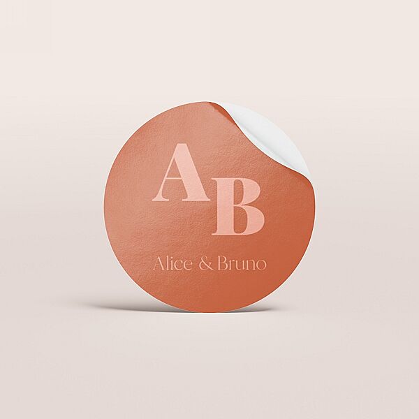 ava Ronde naamsticker color blocking (3 7cm)