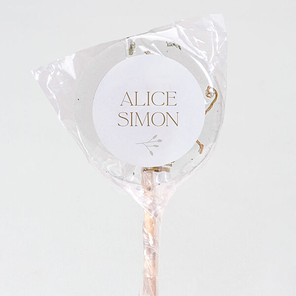 ava Ronde naamsticker met takje (4 4 cm)