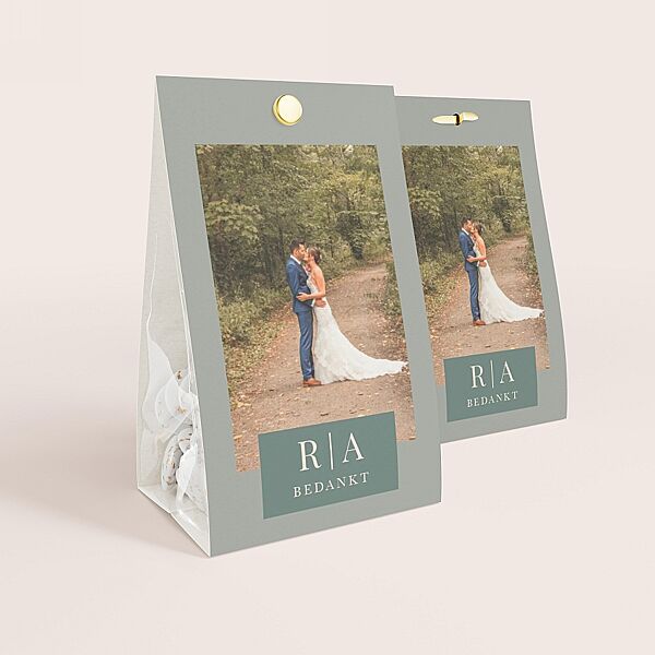 ava Snoepzakje colorblocking met foto en initalen