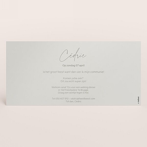 Ava Stijlvol Communiekaartje Met Naam In Folie