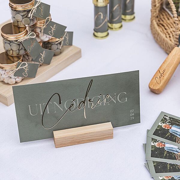 Ava Stijlvol Communiekaartje Met Naam In Folie