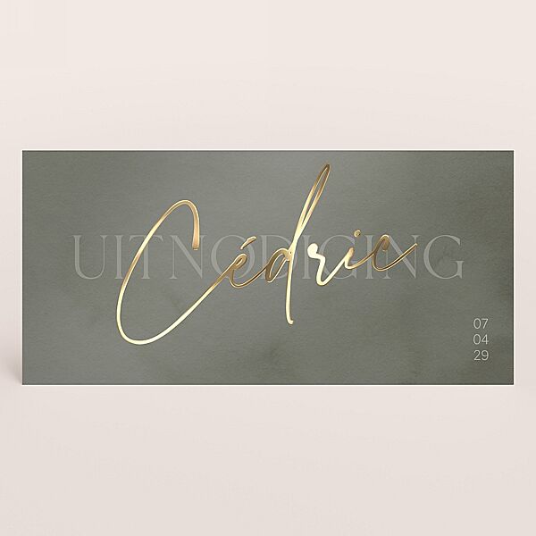 ava Stijlvol communiekaartje met naam in folie