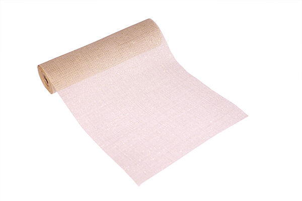 ava Tafelloper Roze Jute Gouddraad 28cm x 5m