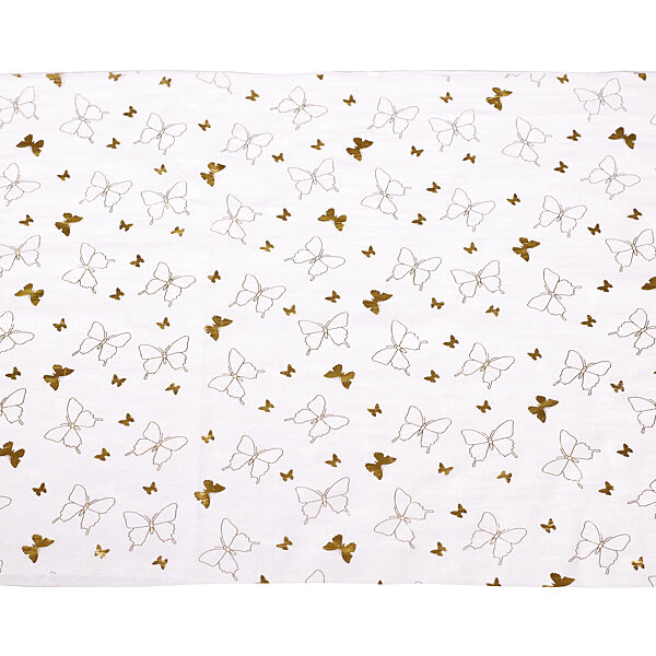 Ava Tafelloper Wit Met Gouden Vlinders 3m X 48cm