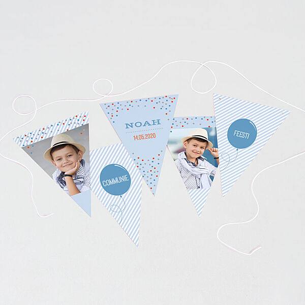 Ava Trendy Blauwe Vlaggenlijn Met Eigen Foto