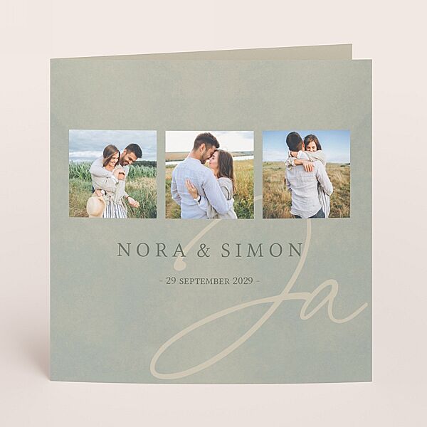 ava Trouwkaart Ja met fotocollage