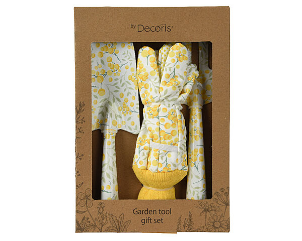 Ava Tuingereedschapsset Bloemenprint Geel