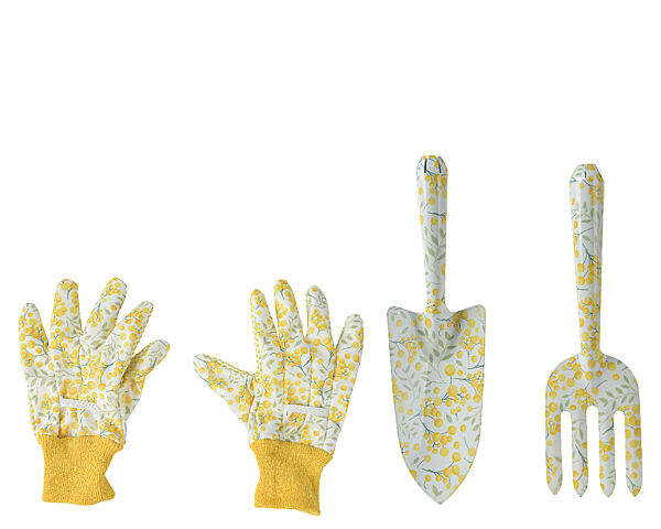 ava Tuingereedschapsset Bloemenprint Geel