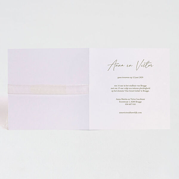 Ava Unieke Trouwkaart Met Takjes En Lintje