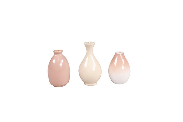 ava Vaasjes Hout Roze/Beige 3 Stuks