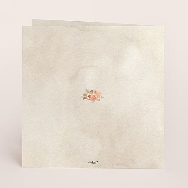 Ava Vierkante Trouwkaart Met Bloemenkrans En Quote