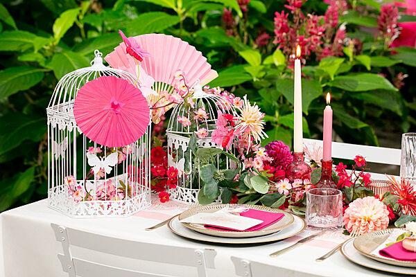 Ava Waaier Roze Papier Ø 23cm