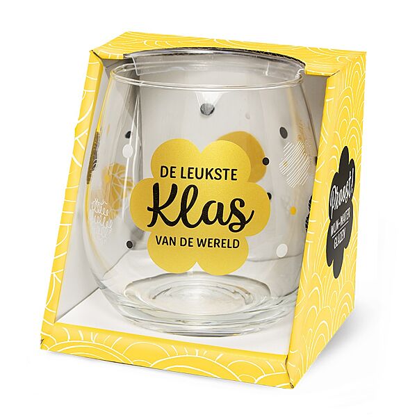 ava Water-/Wijnglas "De Leukste Klas Van De Wereld"