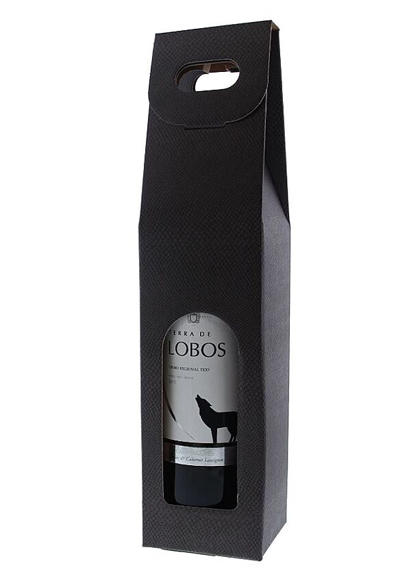 ava Wijnflesdoos Donkergrijs Skin 9x9x38 5cm