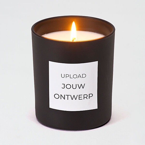 ava Zwarte geurkaars met vierkante sticker
