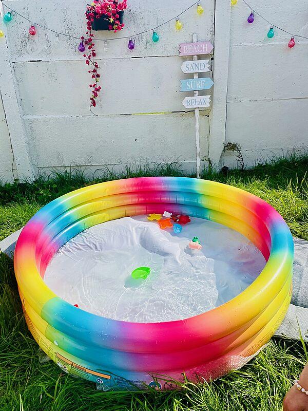 Ava Zwembad Opblaasbaar H 33cm Rainbow Ø 147cm