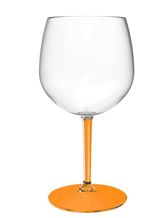 ava Ballonglas Transparant + Voet Oranje Tritan 582ml