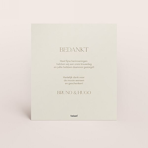 Ava Bedankkaartje Linnen Look Met Trouwfoto En Folie